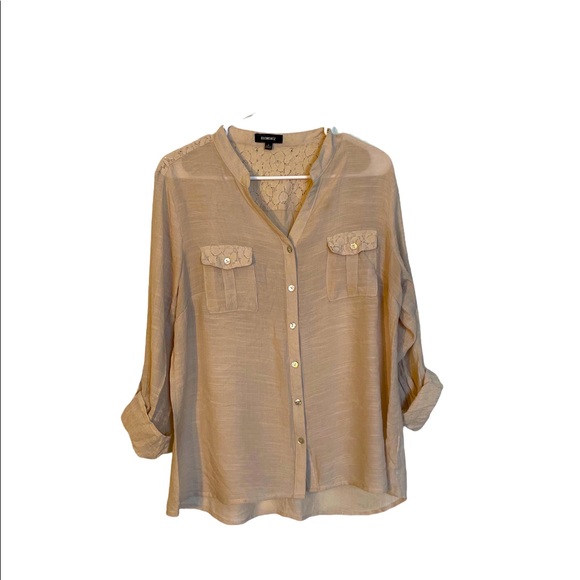 Elementz Tops - Elementz- Tan button down blouse!🤎